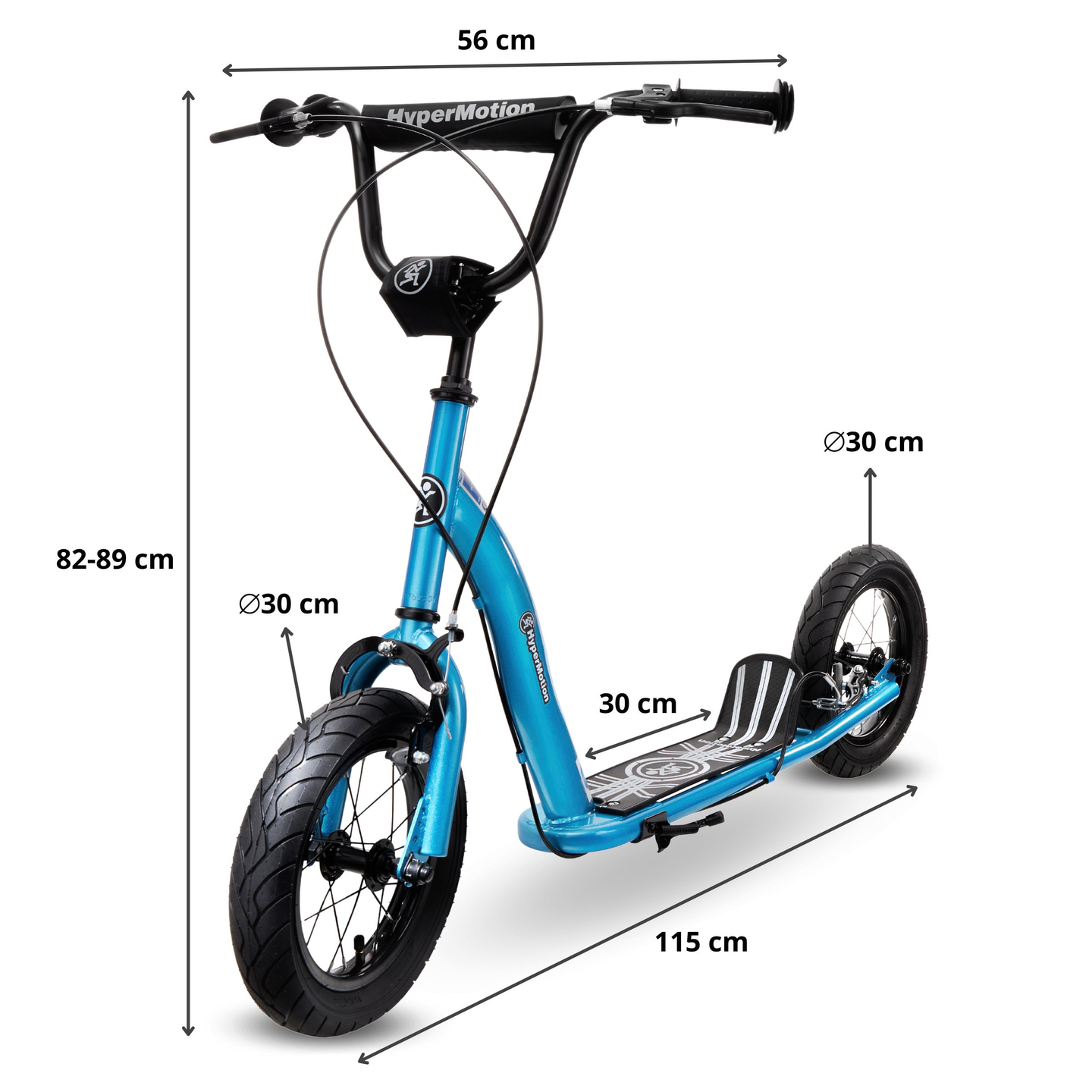 Scooter HyperMotion RUBY 12 (roues gonflables de 30 cm) - Bleu