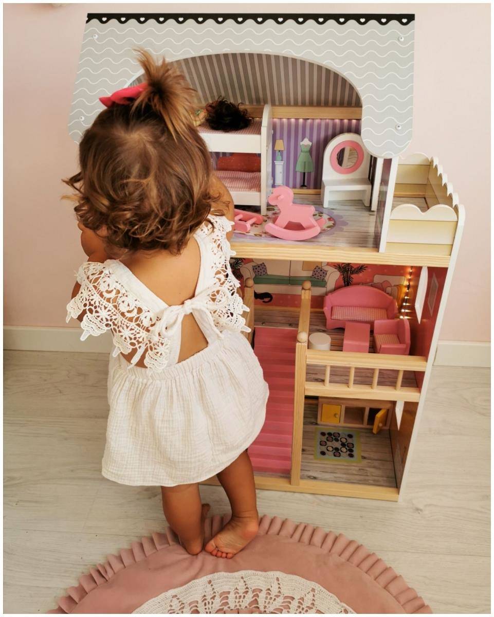 Maison de poupées en bois - meublée - grand modèle